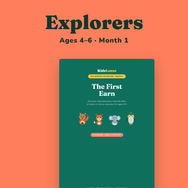Month 1 Explorers edition, ages 4 to 6